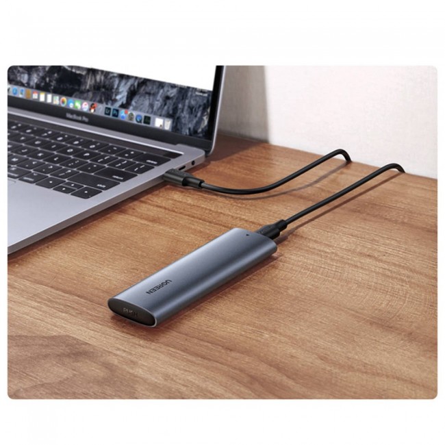 Ugreen M.2 B-Key SATA 3.0 hard drive enclosure 5Gbps grey + USB Type-C cable (CM400)