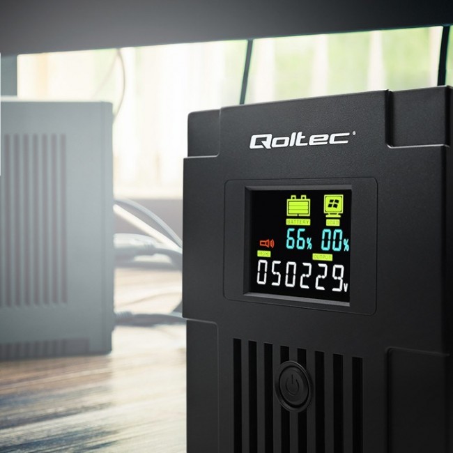 Qoltec 53770 uninterruptible power supply (UPS) Line-Interactive 1.5 kVA 900 W 2 AC outlet(s) Qoltec 53770 uninterruptible power supply (UPS) Line-Interactive 1.5 kVA 900 W 2 AC outlet(s)