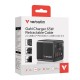 Verbatim GaN Charger 65W 2 Port retractable cable display US plugs with EU and UK adaptors