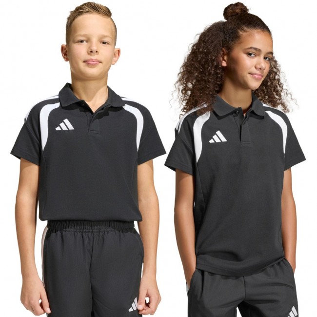 Koszulka dla dzieci adidas Tiro 26 League Polo czarna KF3407 140cm Koszulka dla dzieci adidas Tiro 26 League Polo czarna KF3407 140cm