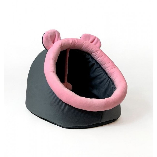 GO GIFT cat bed - graphite-pink - 40x45x34 cm