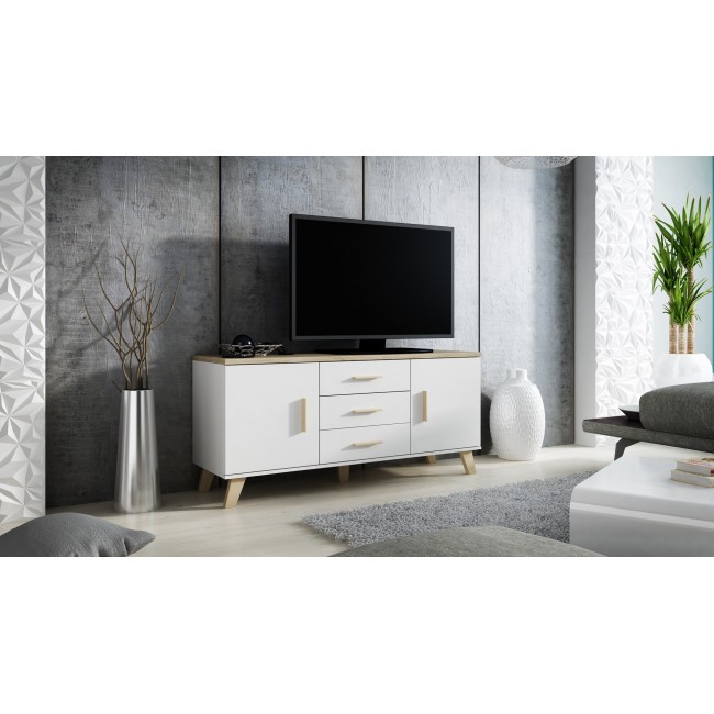 Cama sideboard LOTTA 150 2D3S white + sonoma oak Cama sideboard LOTTA 150 2D3S white + sonoma oak