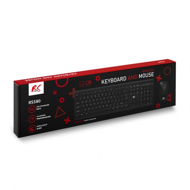 NanoRS Wireless Keyboard and Mouse Combo with Ergonomic Design RS580 for Smooth and Efficient Use NanoRS Wireless Keyboard and Mouse Combo with Ergonomic Design RS580 for Smooth and Efficient Use