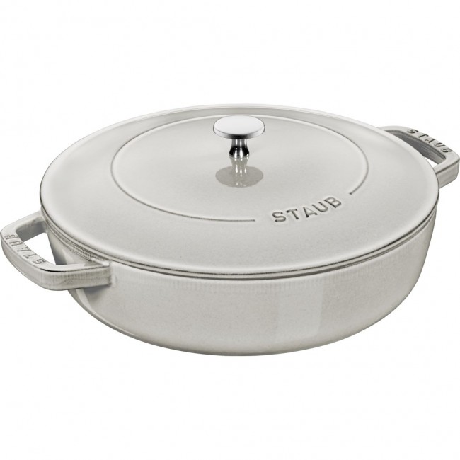 STAUB eliwna patelnia do duszenia z pokrywką 28 cm, truflowy STAUB eliwna patelnia do duszenia z pokrywką 28 cm, truflowy