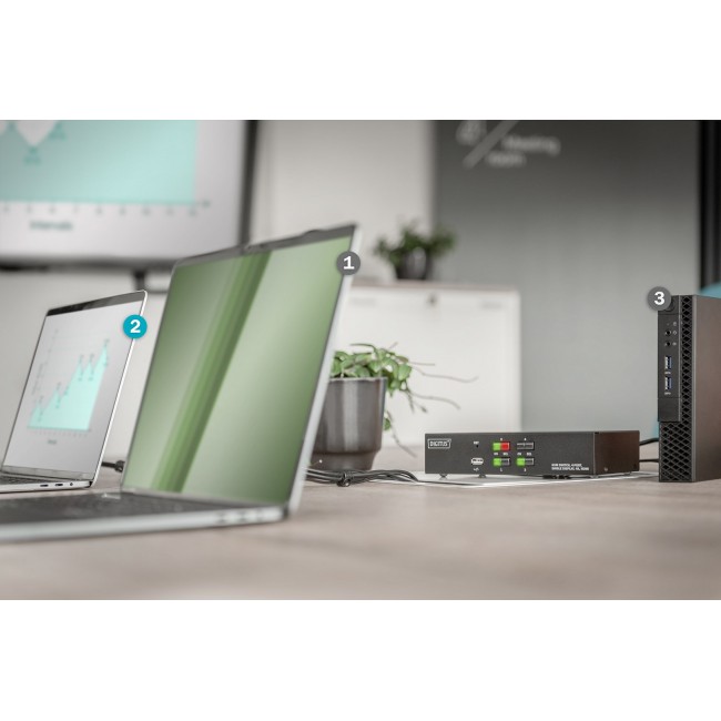 Digitus KVM Switch, 4 Port, Single Display, 4K, HDMI Digitus KVM Switch, 4 Port, Single Display, 4K, HDMI