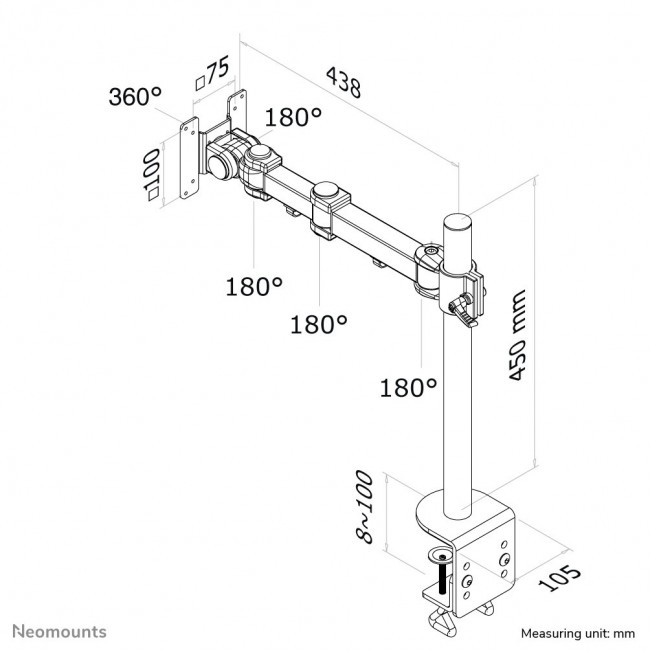 Neomounts FPMA-D960 Monitor arm 10-30 Neomounts FPMA-D960 Monitor arm 10-30