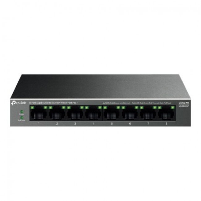 TP-Link LiteWave 8-Port Gigabit Desktop Switch with 8-Port PoE+