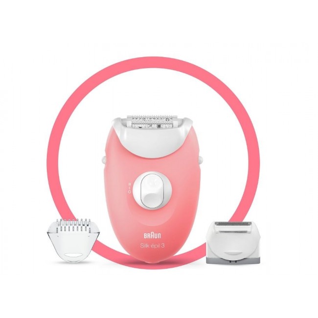 BRAUN Silk- pil 3 SE3-277 Epilator, White and Pink
