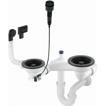 Siphon for 1.5- and 2-bowl granite sink - Space-Saver
