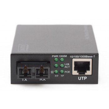 Digitus Gigabit PoE media converter, RJ45 / SC, MM, PSE