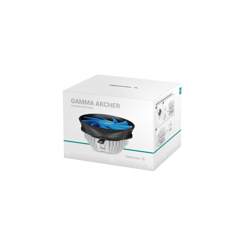 DeepCool Gamma Archer Processor Air cooler 12 cm Aluminium, Black, Blue 1 pc(s)