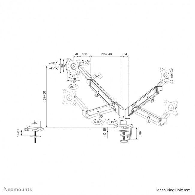 Neomounts DS70-810BL2 Monitor arm 17-32