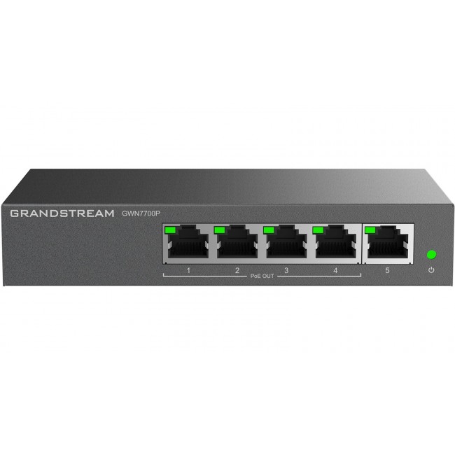 Grandstream GWN 7700P 5xGbE, 4xPOE, unmanaged switch Grandstream GWN 7700P 5xGbE, 4xPOE, unmanaged switch