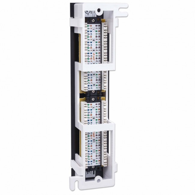 Intellinet Patch Panel, Cat6, Wall-mount, UTP, 12 Port, Black Intellinet Patch Panel, Cat6, Wall-mount, UTP, 12 Port, Black