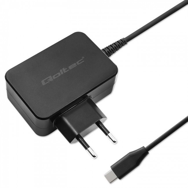 Qoltec 52386 GaN POWER PRO charger | 1xUSB-C | 65W | 5-20V | 3-3.25A | Black Qoltec 52386 GaN POWER PRO charger | 1xUSB-C | 65W | 5-20V | 3-3.25A | Black