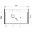Set - PYRAMIS CAMEA (79X50) 1B 1D L sink + IDEA BLACK EDITION mixer tap - 070168402BE - Volcano