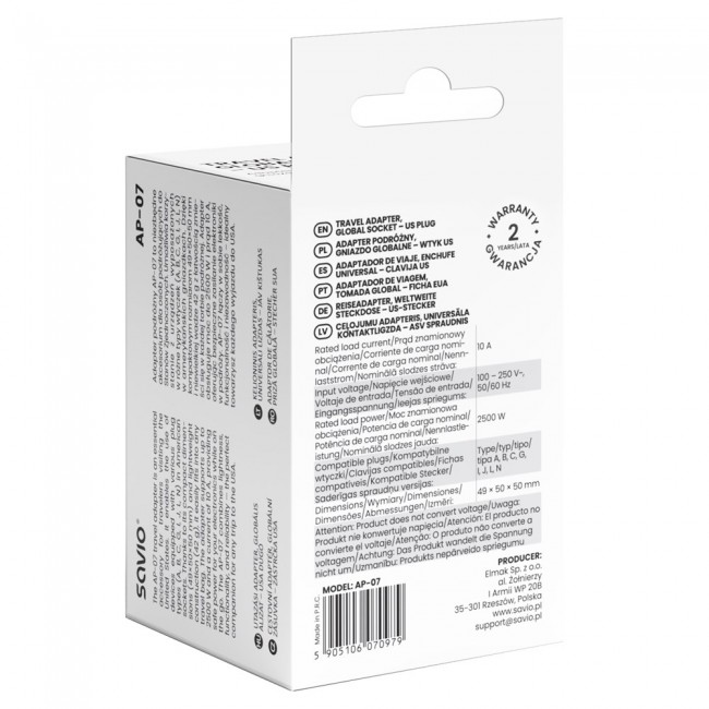 Savio AP-07 power adapter/inverter Universal 2500 W White