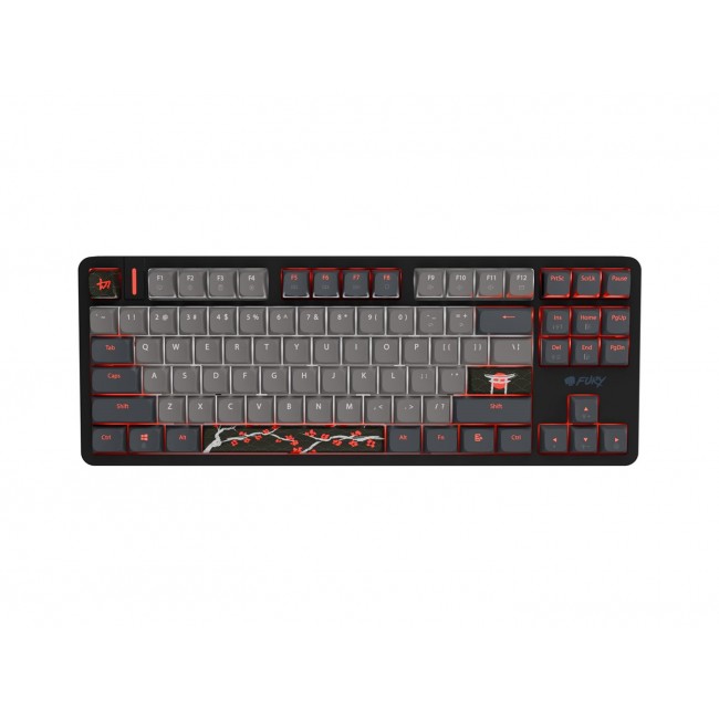 KLAWIATURA DLA GRACZY FURY KANABO K6 US POD WIETLENIE RGB MAGNETYCZNA CZARNO-SZARA