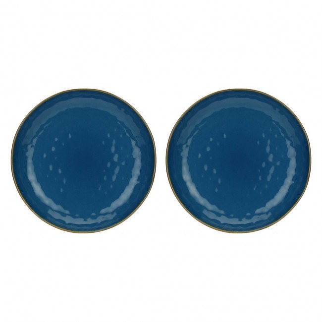 Set of 2 Concerto Blu Avio Round Bowls - Navy Blue, 30 cm