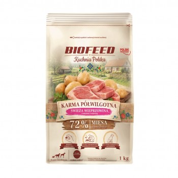 BIOFEED Kuchnia Polska Pork - semi-moist dog food - 1kg