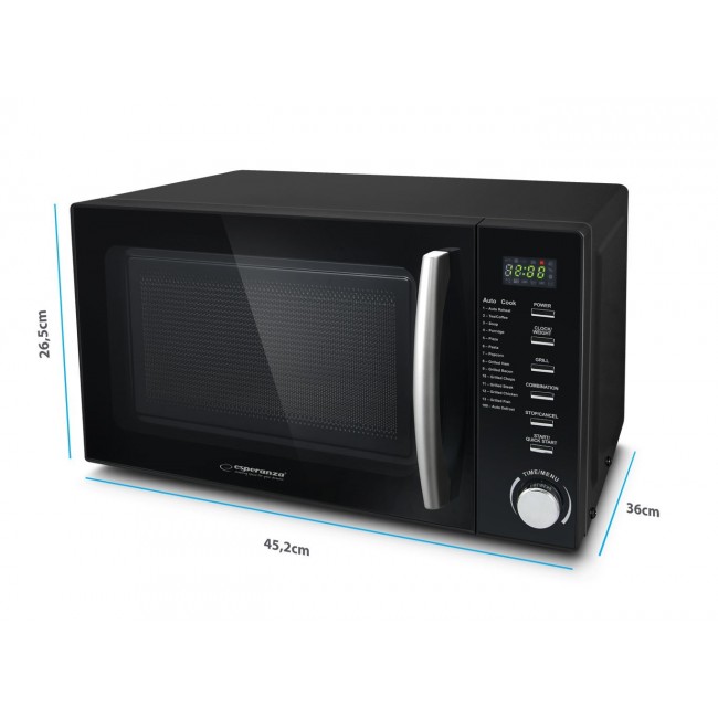 Esperanza COCINERO Black Combination microwave Countertop 20 L 1200 W Esperanza COCINERO Black Combination microwave Countertop 20 L 1200 W