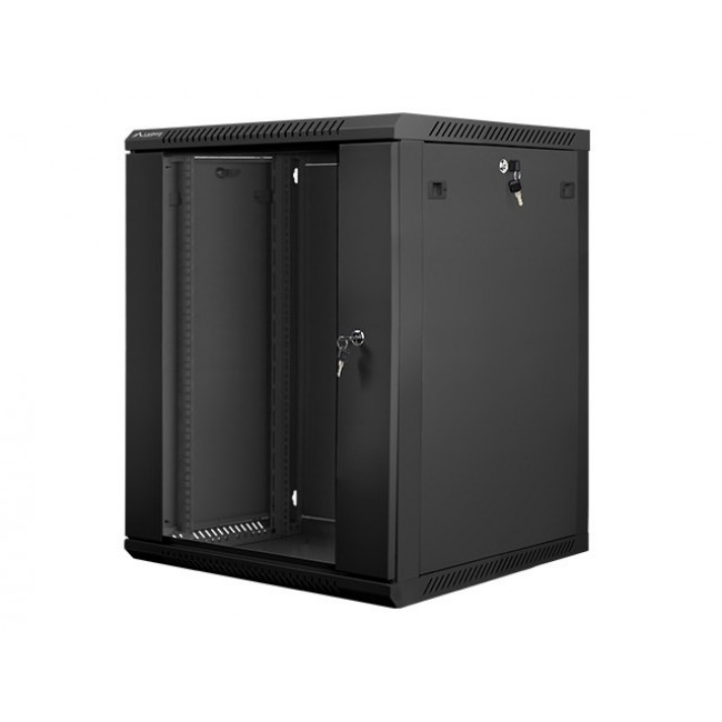 Lanberg wall-mounted installation rack cabinet 19'' 15U 600x600mm black (glass door) Lanberg wall-mounted installation rack cabinet 19'' 15U 600x600mm black (glass door)