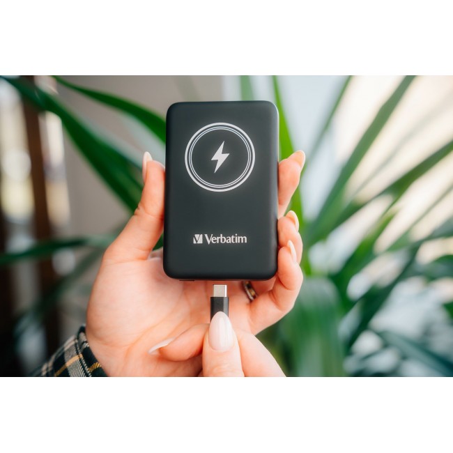 Verbatim Charge 'n' Go Magnetic Wireless Power Bank 10000mAh Black Verbatim Charge 'n' Go Magnetic Wireless Power Bank 10000mAh Black
