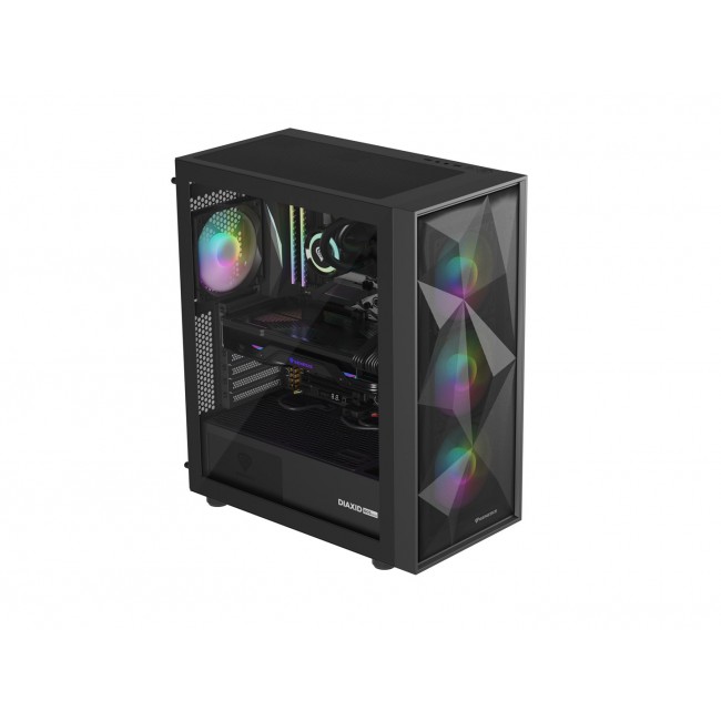 GENESIS DIAXID 605 ARGB MIDI TOWER CASE WITH USB-C WINDOW BLACK GENESIS DIAXID 605 ARGB MIDI TOWER CASE WITH USB-C WINDOW BLACK