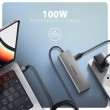 Axagon HMC-5H USB 5Gbps hub, 3x USB-A, HDMI 4k/30Hz, PD 100W, 100cm USB-C cable