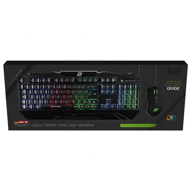 MediaRange MRGS102 keyboard Mouse included Gaming USB QWERTZ German Black