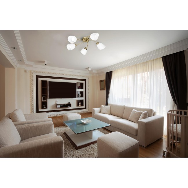 Classic chandelier pendant ceiling lamp Activejet BENITA Patina 5xE27 for living room