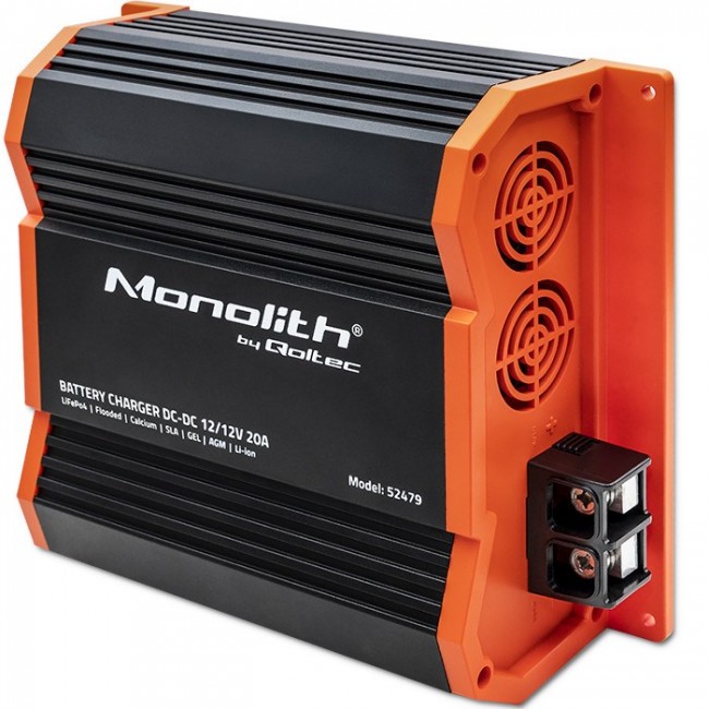 Qoltec 52479 Monolith DC-DC charger for LiFePO4 AGM 12V batteries | 20A | 250W Qoltec 52479 Monolith DC-DC charger for LiFePO4 AGM 12V batteries | 20A | 250W