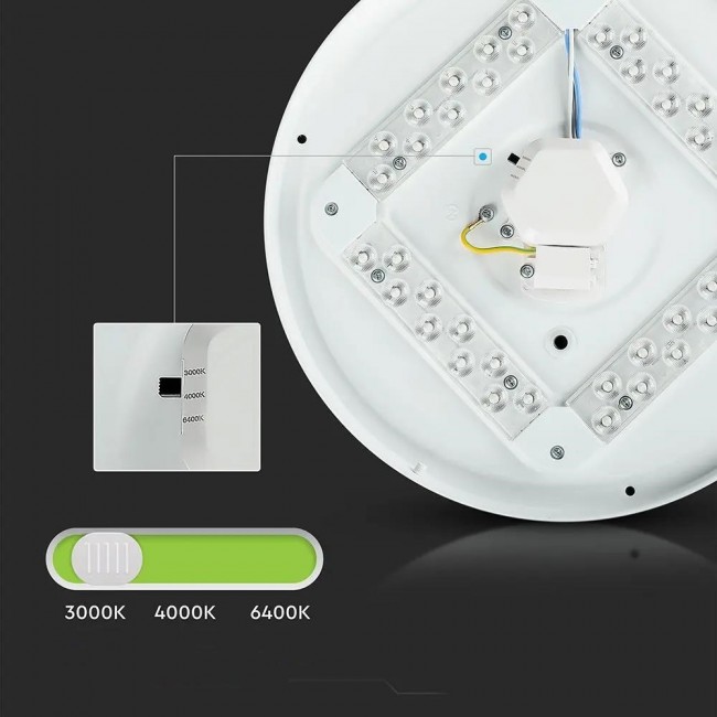 Plafond V-TAC VT-8436-M-N milky 36W IP20 CCT 3000K-6400K 3900lm (SKU 217609) White Plafond V-TAC VT-8436-M-N milky 36W IP20 CCT 3000K-6400K 3900lm (SKU 217609) White