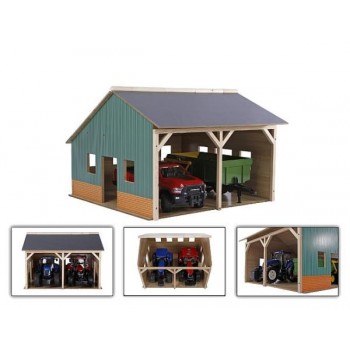 Shed for Two Tractors with Dimensions 55x53x38cm, Scale 1:16 HIPO