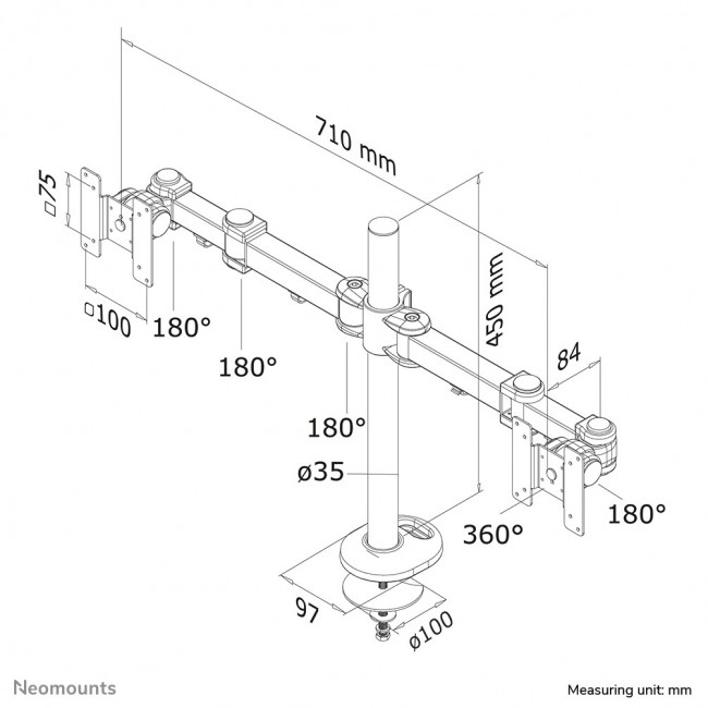 Neomounts FPMA-D960DG Monitor arm 10-27