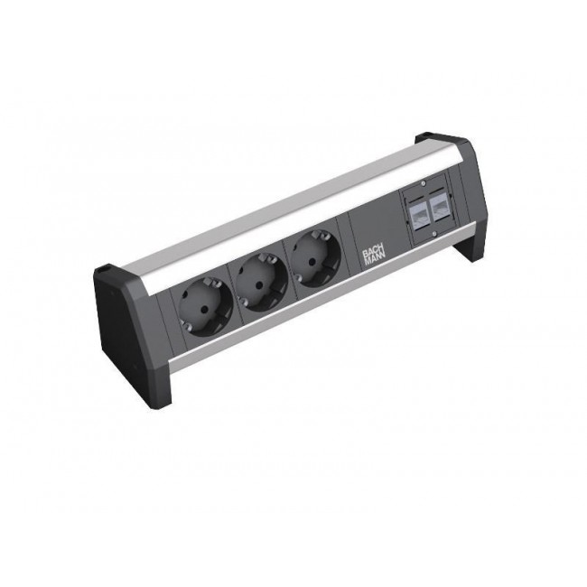 Bachmann Desk 1 power extension 3 AC outlet(s) Black