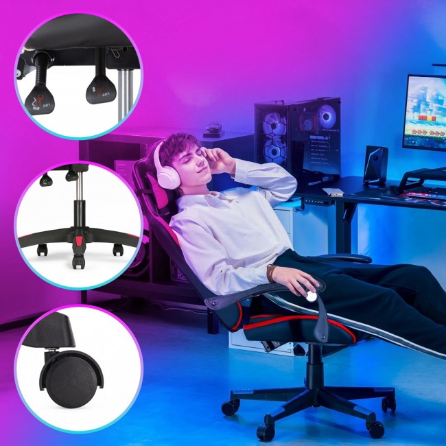 Extralink Gaming | Gaming Chair | office, rotary, bucket, black and red, G-522