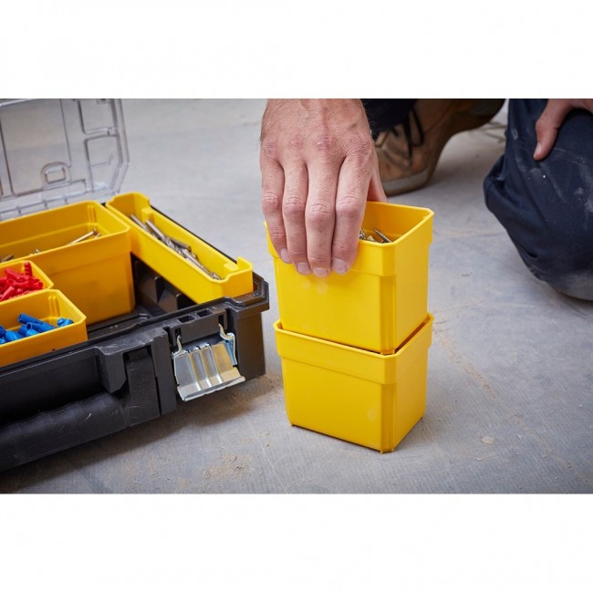 Stanley FMST82967-1 small parts/tool box Metal, Polycarbonate (PC) Black, Transparent, Yellow