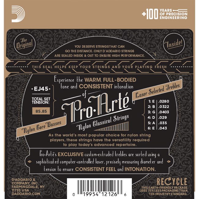 D'Addario EJ45 Pro-Art Nylon - classical guitar strings