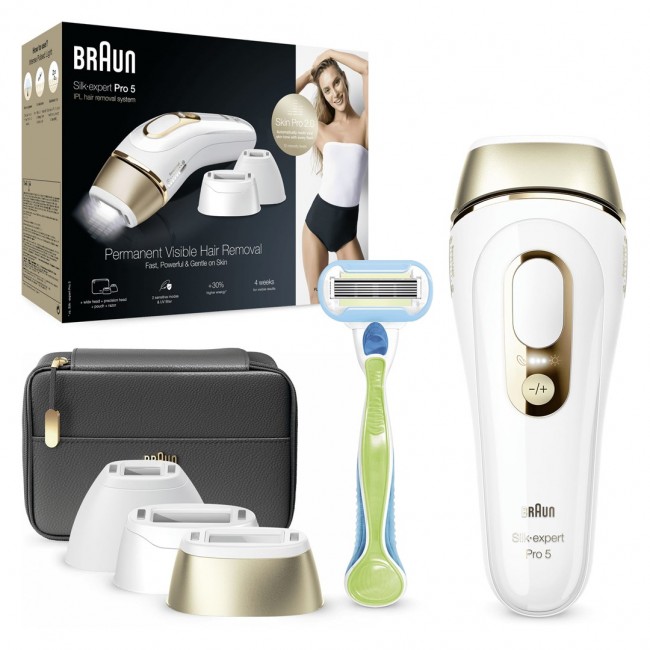 BRAUN Silk-expert Pro 5 PL5243 IPL Depilator IPL hair removal system White, Gold BRAUN Silk-expert Pro 5 PL5243 IPL Depilator IPL hair removal system White, Gold