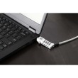 Manhattan Universal Laptop Combination Lock For Noble Wedge , Nano and K-Slot, Secure 3-in-1 Anti-theft Notebook Lock, Resettable 4-digit Combo, 1.8m, Cut-Resistant Carbon Steel Cable, Translucent PVC Jacket, Silver