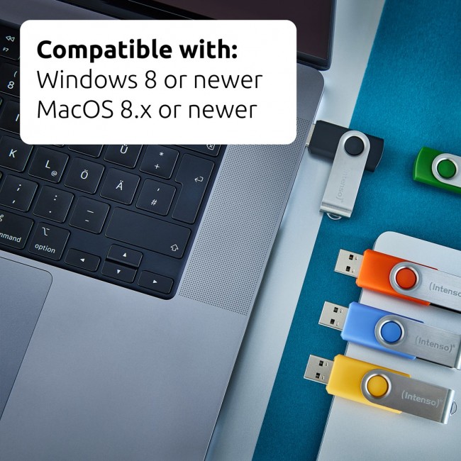 Intenso 5 x USB flash drive Office Line, 64 GB, USB-A, 3.2 Gen 1x1, assorted colors