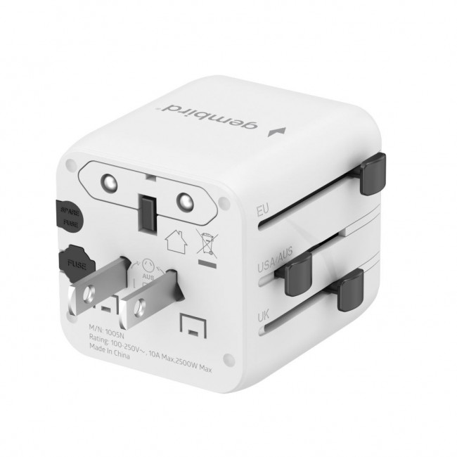 Gembird TPA-INT-01-W Universal travel power adapter, white Gembird TPA-INT-01-W Universal travel power adapter, white