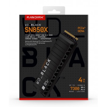 Western Digital WD_BLACK SN850X NVMe SSD POWERED BY SANDISK 4 TB, [With Heatsink]