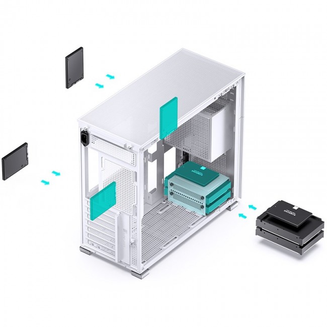 Jonsbo D41 MESH ATX Case, Tempered Glass - white