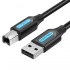 Vention USB 2.0 A Male to B Male Cable 3M Black PVC Type