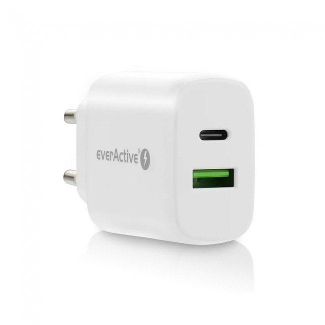 Charger 1 x USB Quick Charge 3.0, 1 x USB-C PD PPS 25W white