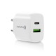 Charger 1 x USB Quick Charge 3.0, 1 x USB-C PD PPS 25W white