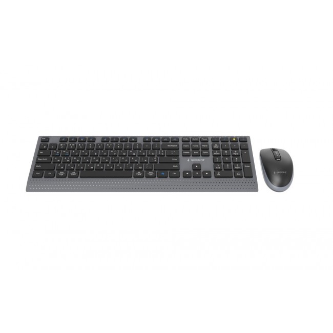 Gembird KBS-WPS-02-CYRL Dual-mode slim wireless desktop set, 2.4G+BT, RU layout
