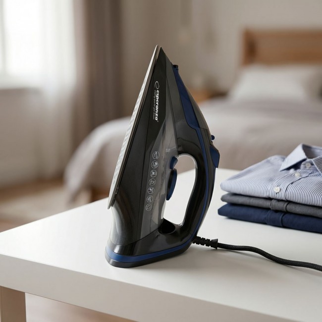 Esperanza EHI012 Steam iron, ceramic soleplate, black, 2600W